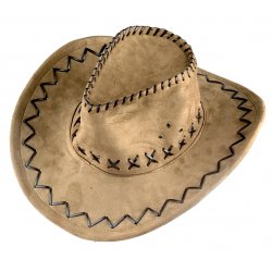 Αποκριάτικο Αξεσουάρ Καπέλο Cowboy Suede Καφέ